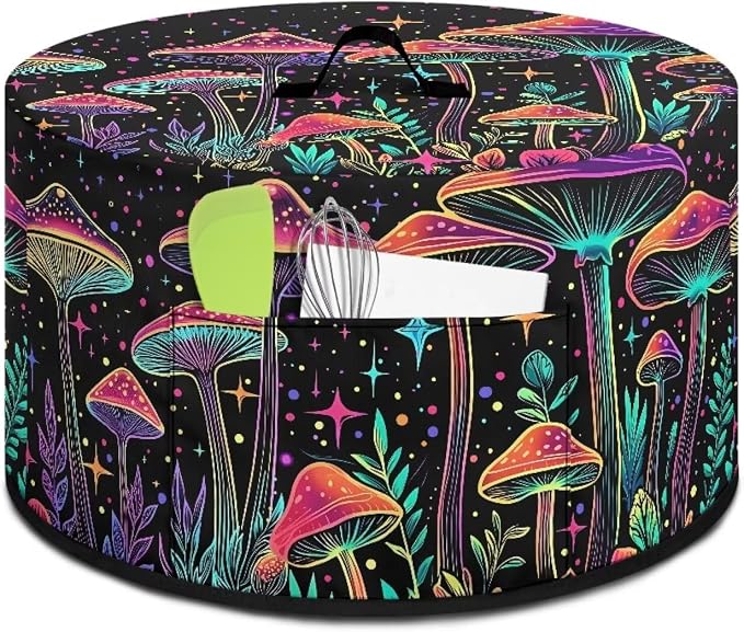 Mushroom Pattern Slow Cooker Cover Protection Crock Fits for Most 6-8 Quart Oval Slow Cooker Dustproof Small Appliance Accessories Decor