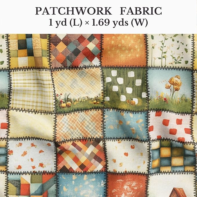 100% Cotton Fabric by the Yard – Turkish Quality Quilting & Sewing Fabric, 1 Yard x 1.69 Yards Wide, Patchwork Cotton for Crafts