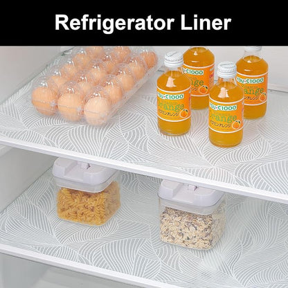 Cooyes Shelf Liners for Kitchen Cabinets, Refrigerator Liners Waterproof & Oil-Proof Kitchen Cupboard Liner Drawer Mats EVA Material Non Adhesive Fridge Liner for Shelves（17.5" W x 78.7" L）