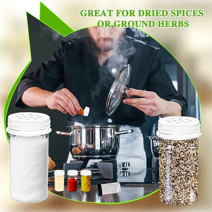 30 Pack 1 oz Mini Plastic Spice Jars with White Caps Clear Empty Spice Bottles with Sifters Small Seasoning Containers for Travel Storing Spice Seasoning Powders (Black)