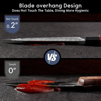 5.5-Inch Japanese Chef Knife - Razor Sharp Damascus Small Kitchen Knife, AUS-10 Steel for Paring Knife with G10 Handle