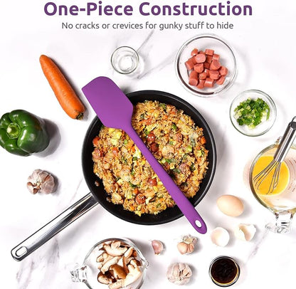 14in Extra Large Silicone Spatula: U-Taste 600ºF Heat Resistant Flexible Silicon Mixing Stirring Cooking Scraping Baking Bowl Scraper Seamless Spreader for Kitchen Nonstick Cookware (Purple)