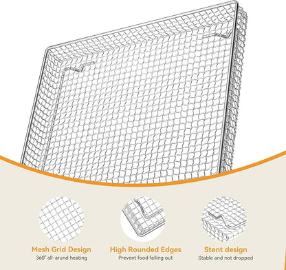 Stainless Steel Air Fryer Basket and Tray,Compatible with Cuisinart Airfryer TOA-060 and TOA-065 (with Cuisinart Airfryer TOA-060 and TOA-065 2 PCS)