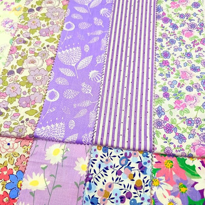 80 Pcs Jelly Roll Fabric Strips for Quilting Sewing 2.6" Precut Cotton Floral Fabric Strips Bundles with Wavy Edges, Perfect for Sewing Purple