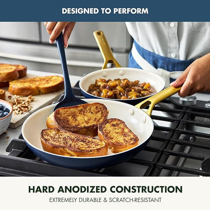 GreenPan Nonstick Reserve Pro 10” & 12” Frying Pan Set, NSF Certified Ceramic, Hard Anodized PFAS-Free Skillets, Stainless Steel Handles, Oven & Dishwasher Safe, Twilight Blue