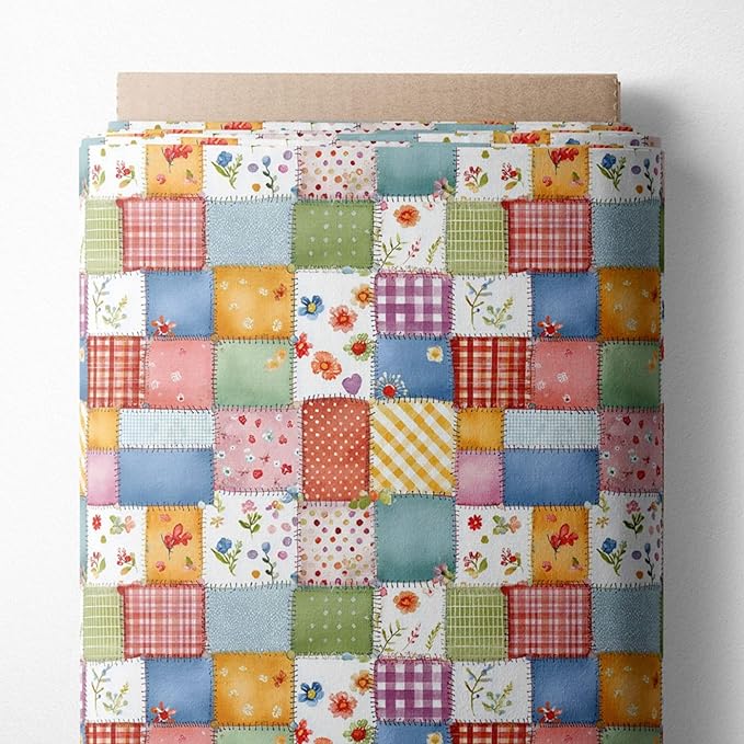 100% Cotton Fabric by the Yard – Turkish Quality Quilting & Sewing Fabric, 1 Yard x 1.69 Yards Wide, Patchwork Cotton for Crafts
