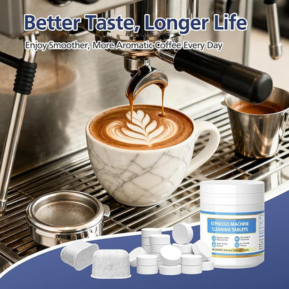 Cleaning Tablets and Water Filters for Breville Espresso Machines, Cleaning Kit for Breville - 60 Count 2g Espresso Machine Tablets and 8 Water Filters - 16 Months Supply