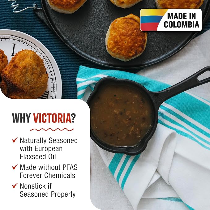 Victoria 0.5-Quart Cast Iron Saucepan, Small Cast Iron Melting Pot Seasoned with Flaxseed Oil, Made in Colombia, Black
