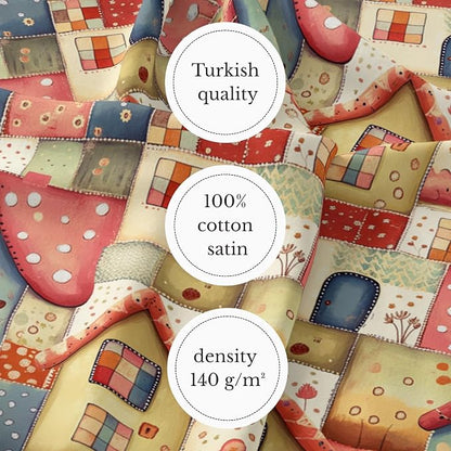 100% Cotton Fabric by the Yard – Turkish Quality Quilting & Sewing Fabric, 1 Yard x 1.69 Yards Wide, Patchwork Cotton for Crafts