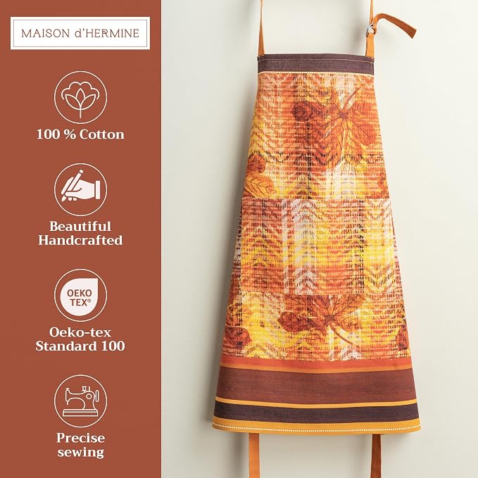 Maison d' Hermine 100% Cotton Apron for women with Pocket Kitchen Chef Apron for Men Cooking Spring Summer