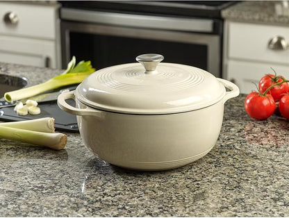Mercer Culinary Enameled Cast Iron Round Dutch Oven, 6 qt., White