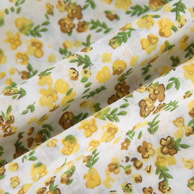 7 pcs 20" x 20" Cotton Fabric DIY Making Supplies Quilting Patchwork Fabric Fat Quarter Bundles DIY for Quilting Cotton Patchwork Cushions (Flowers, 20" x 20")