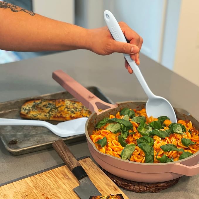 GIR: Get It Right Silicone Cooking Spoon - 13-In Slate - Heat Resistant up to 425°F & Seamless Nonstick Design - Ergonomic Grip & Multipurpose Mixing Spoon