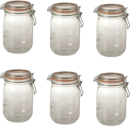 Le Parfait Super Jars (6 Pack, 750ml - 24oz)