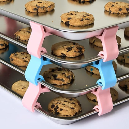 16pcs Baking Sheet Stackers - Saving Harvest Tray Stackers Accessories, Baking Sheet Stacking Clips, Cookie Tray Stacker Clips for Freeze Dryer Trays Kitchen Picnic BBQ (Easter)