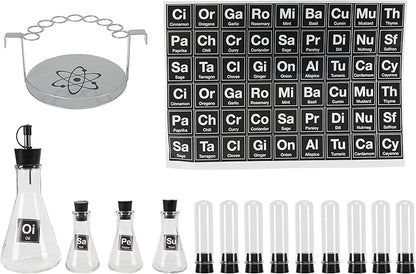 Wink Chemist's Spice Rack, 14 Piece Chemistry Spice Rack Set