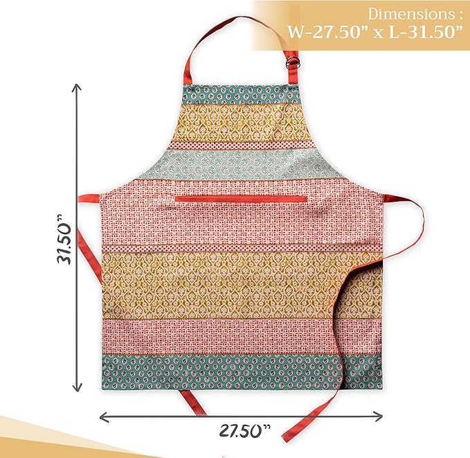 Maison d' Hermine 100% Cotton Apron for women with Pocket Kitchen Chef Apron for Men Cooking Spring Summer