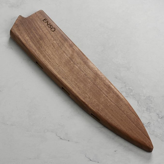 Enso Large Chef's Knife with Sheath - Made in Japan - HD Series - VG10 Hammered Damascus Stainless Steel Gyuto - 9.5" Blade with Saya Cover