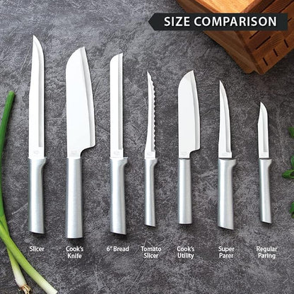 Rada Cutlery Regular Paring Knife (R101), 3.25" Stainless Steel Blade, Silver Handle, Pack of 6