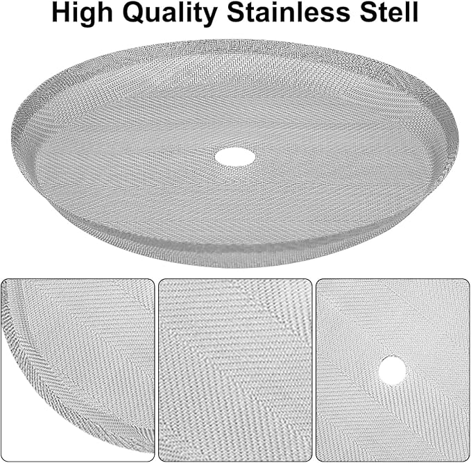 French Press Replacement Screens, 4 Pack, Stainless Steel Reusable Mesh Filter for 17 Ounce and 12 Ounce Coffee Press, Mesh Filters for Universal 350 ml / 12 oz / 11.8oz French Press Coffee Maker