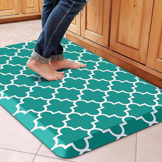 WISELIFE Anti Fatigue Floor Mat - 4/5 Inch Thick Kitchen Mat Non Slip Waterproof Heavy Duty Ergonomic Comfort Mat Durable for Home, Office, Sink, Laundry,(22" x 36", Green)