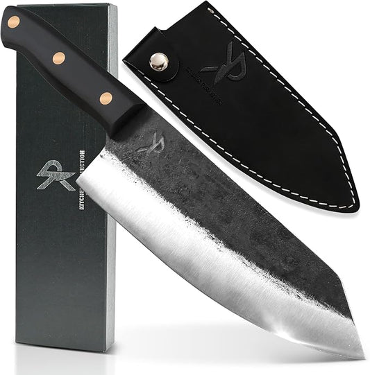Kitchen perfection Handmade Chefs Carving Knife For Meat Cutting- Extremely Sharp Cooking Knife 8 Inch -Hand Sharpen Best Gift For Men - High Carbon Steel w/Leather Sheath
