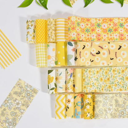 40 Pcs Jelly Roll Fabric Strips for Quilting, Sewing Supplies & DIY Crafts-2.6 Inch Precut Cotton Fabric Bundles Floral Patchwork Yellow
