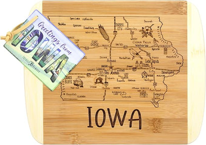 Totally Bamboo A Slice of Life Iowa State Serving and Cutting Board, 11" x 8.75"