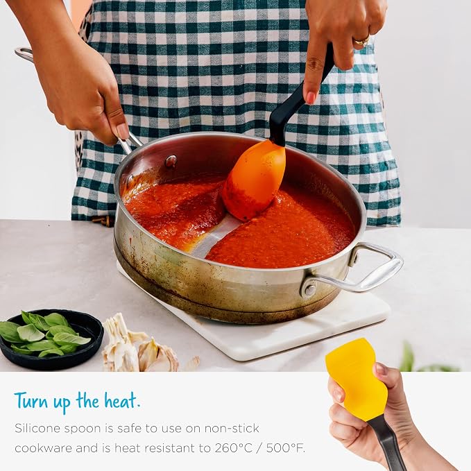 Dreamfarm Supoon Non-Stick Sit-Up Silicone Scraping, Serving, Cooking Spoon Measures 5ml Tsp & 15ml Tbsp - 11" Dreamfarm Blue