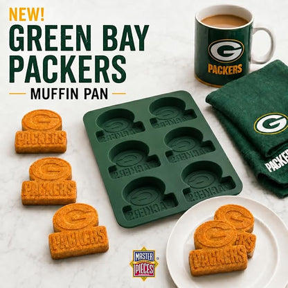 Masterpieces Game Day - FanPans NFL Green Bay Packers Silicone Muffin Pan - Dishwasher Safe