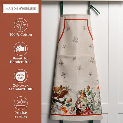 Maison d' Hermine 100% Cotton Apron for women with Pocket Kitchen Chef Apron for Men Cooking Spring Summer