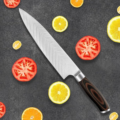 Chef Knife,Super Sharp Professional Kitchen Knife,Ultimate 8 Inch Chef's Knife with Ergonomic Handle, Gift Box for Family & Restaurant (brown)