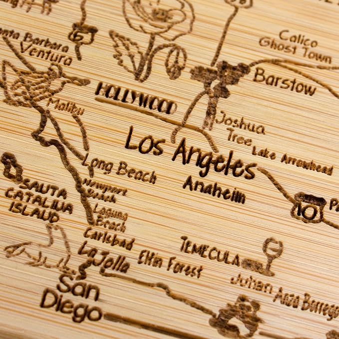 Totally Bamboo A Slice of Life California State Serving and Cutting Board, 11" x 8.75"