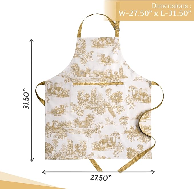Maison d' Hermine 100% Cotton Apron for women with Pocket Kitchen Chef Apron for Men Cooking Spring Summer