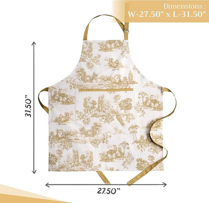 Maison d' Hermine 100% Cotton Apron for women with Pocket Kitchen Chef Apron for Men Cooking Spring Summer