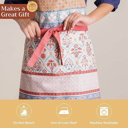 Maison d' Hermine 100% Cotton Apron for women with Pocket Kitchen Chef Apron for Men Cooking Spring Summer