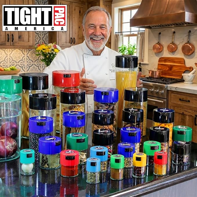 Tightvac - Premium Airtight Herb Storage Container - Holds ½ oz to 3 ounces - Keep Your Herbs and Dry Goods Fresh and Flavorful. White