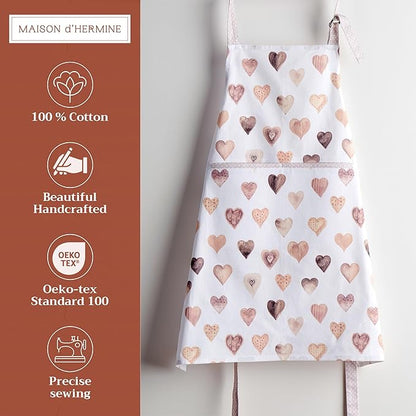 Maison d' Hermine 100% Cotton Apron for women with Pocket Kitchen Chef Apron for Men Cooking Spring Summer