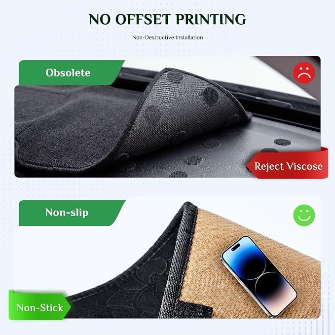 Dash Cover, Anti-Glare, Sun Protection, Dustproof, UV-Proof, Dashboard Covers, Interior Car Accessorie Fit for 2004-2009 Le-xus RX330, Black Patterned Flannel