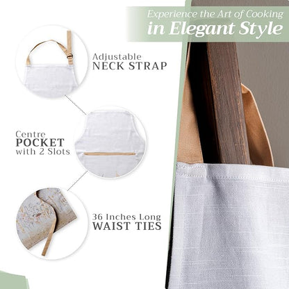 Maison d' Hermine 100% Cotton Apron for women with Pocket Kitchen Chef Apron for Men Cooking Spring Summer