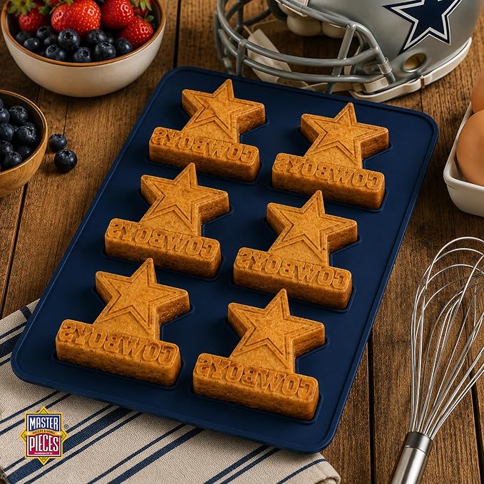 FanPans NFL Dallas Cowboys Silicone Muffin Pan - Dishwasher Safe, Great Dallas Cowboys Gifts for Men