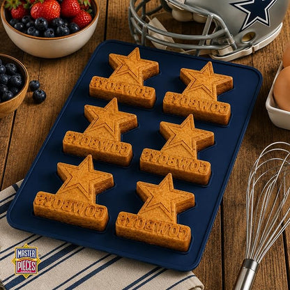 FanPans NFL Dallas Cowboys Silicone Muffin Pan - Dishwasher Safe, Great Dallas Cowboys Gifts for Men