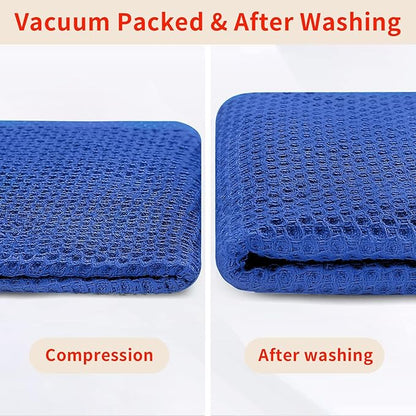 Homaxy 100% Cotton Waffle Weave Kitchen Dish Cloths, Ultra Soft Absorbent Quick Drying Dish Towels, 12 x 12 Inches, 18-Pack, Blueberry