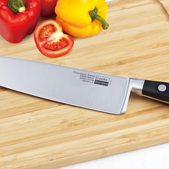 Cooks Standard Classic Cutlery 8 Inch/20cm Chef's Knife, High-Carbon Stainless Steel Serrated Blades, Ergonomic Handle, Sharp Triple Rivet