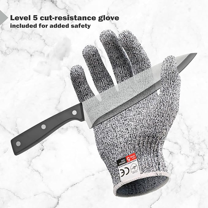 5-Angle Adjustable 10-35 Degree Professional 4-Stage Knife Sharpener, with Cut-Resistant Glove, with Scissors Grinding Slot - Multi-Purpose Precision Tool for Kitchen, Home, Outdoors (Black)