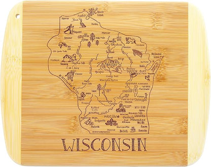 Totally Bamboo A Slice of Life Wisconsin State Serving and Cutting Board, 11" x 8.75"