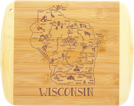 Totally Bamboo A Slice of Life Wisconsin State Serving and Cutting Board, 11" x 8.75"