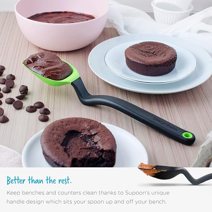 Dreamfarm Supoon Non-Stick Sit-Up Silicone Scraping, Serving, Cooking Spoon Measures 5ml Tsp & 15ml Tbsp - 11" Orange