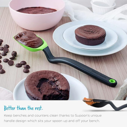 Dreamfarm Supoon Non-Stick Sit-Up Silicone Scraping, Serving, Cooking Spoon Measures 5ml Tsp & 15ml Tbsp - 11" Orange