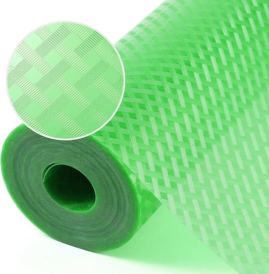Green Fridge Liner Shelf Liners for Kitchen Cabinet Refrigerator Liners Waterproof & Oil-Proof Kitchen Cupboard Liner Non Adhesive Drawer Mats EVA Material for Shelves 17.5 x 393.7 Inches